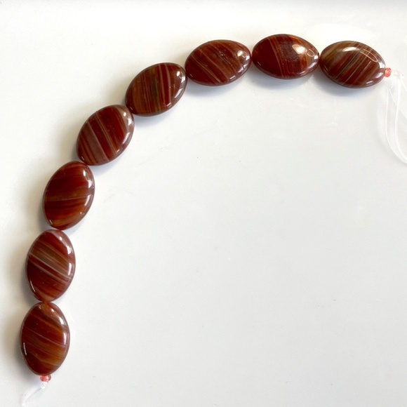 As Low As $2 Dark Amber Hurricane Oval Czech Glass Beads 16mmx12mm (8) - Picture 3 of 3
